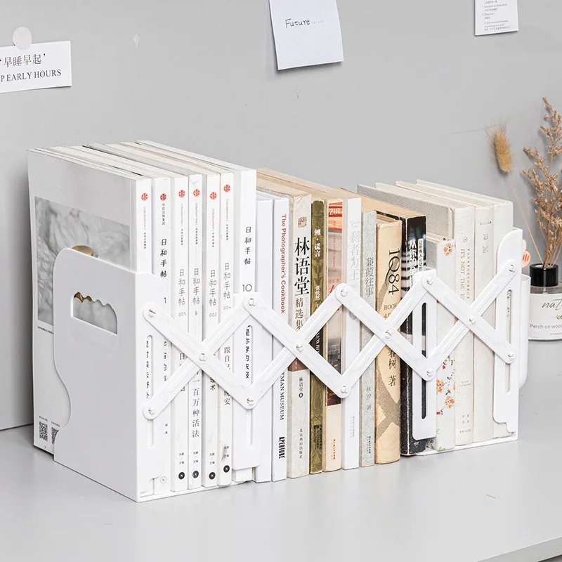 Intrekbare Boekensteunen Voor Planken Boek Ondersteuning Stand Verstelbare Boekenplank Met Pennenhouder Desk Organizer Map Boek Stoppers