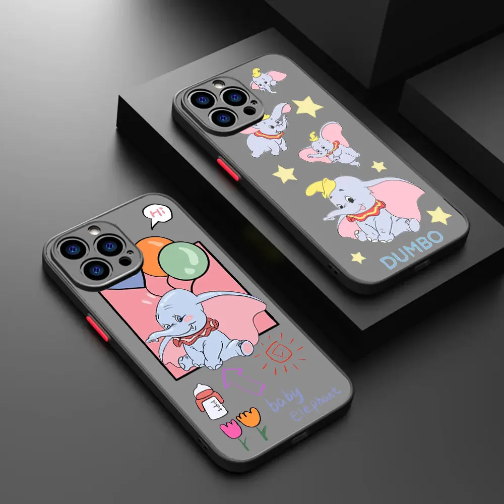 Disney's Cute Dumbo Matte Shockproof Phone Case Cover For APPLE iPhone 12 11 8 7 6 6S X XS XR PRO MAX PLUS 5G