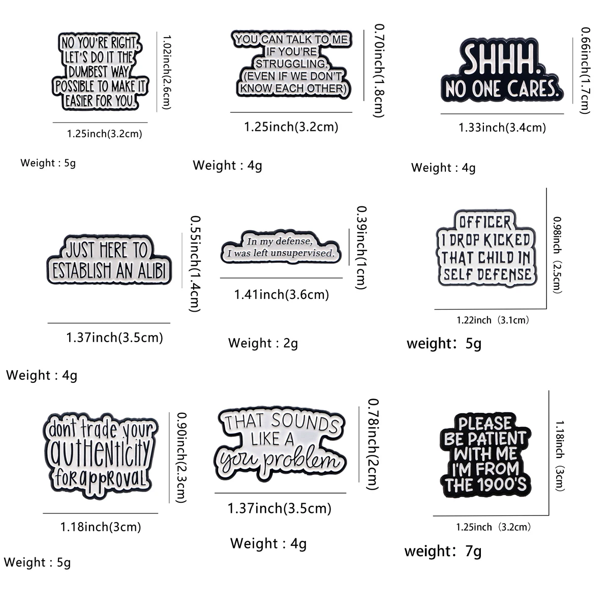 Zitate Emaille Pins Cartoon Damen Broschen Männer Anstecknadeln Buchstaben Abzeichen auf Rucksack Kostüm Zubehör Satz Schmuck Geschenke – Detail 5