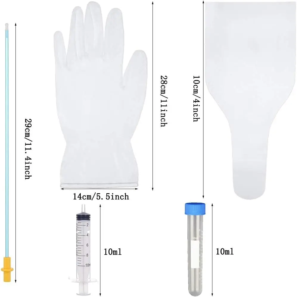 Dog Artificial Insemination Kit 10 Pack 27.5cm PVC Catheter Set with Syringes Bags Gloves for Small Medium Dogs Livestock view 2