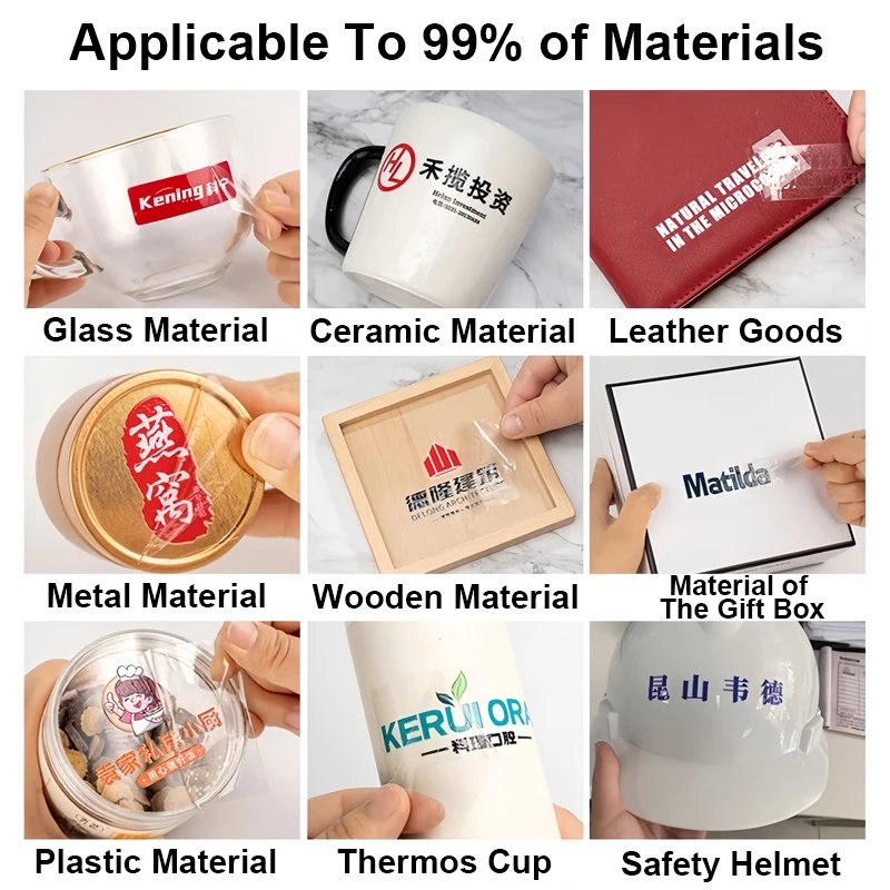 50 قطعة ملصقات مخصصة ثلاثية الأبعاد UV طباعة نقل أسماء ملصق تصميم شعار الشركة الزفاف هدايا شخصية زجاجة أكواب زجاجات ذاتية الصنع #5