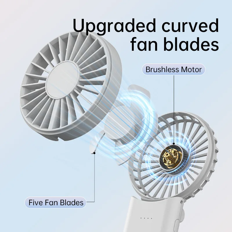 4-Speed Foldable Handheld Fan USB Rechargeable Lightweight Portable Fan For Office & Outdoor