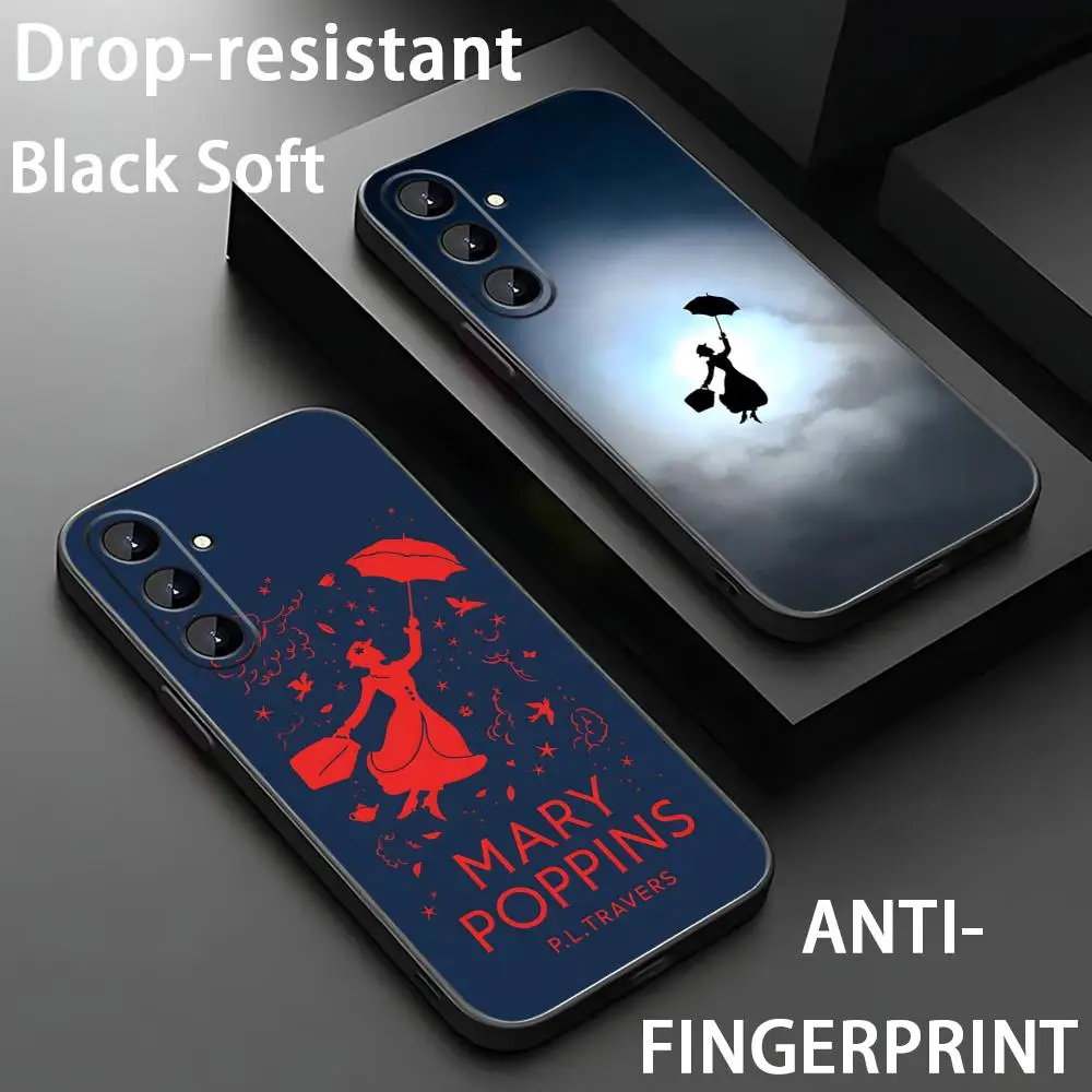 Phone Case For Samsung Galaxy S26 S25 Mary Poppins Fairy Popular S24 S23 S22 S21 Plus Ultra Fold A Soft Black