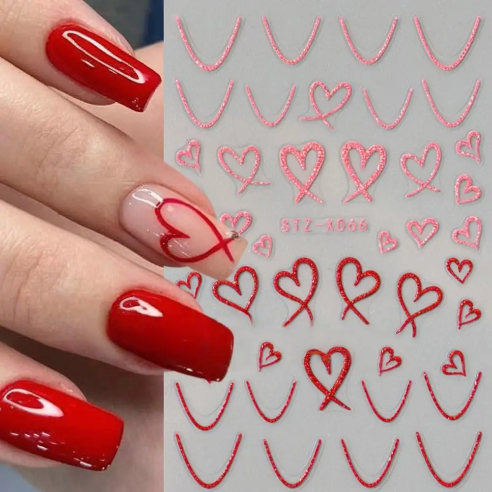 Kiss Sexy Red Lips Stickers for Nails Valentine's Day Self-adhesive Nail Art Decoractions Decals Sliders Manicure Accessori O3J3