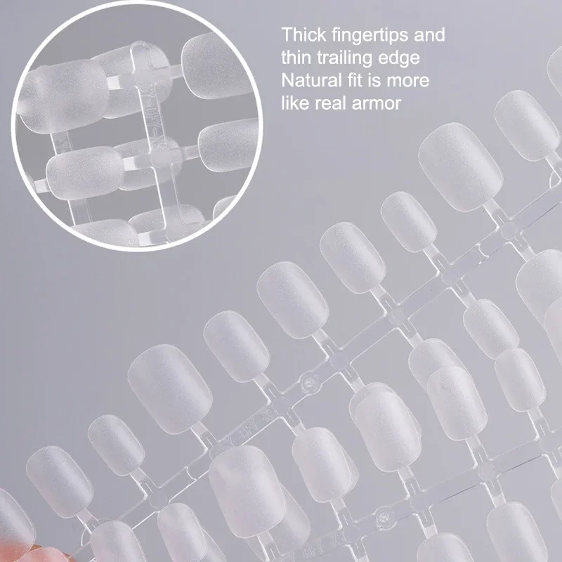 100 개/상자 가짜 손톱 투명 프레스 손톱 커버리지 가짜 손톱 팁 짧은 모양의 워터 드롭 손톱 용 전체 스티커