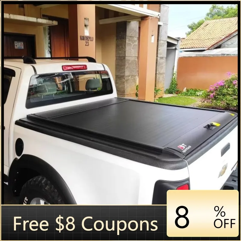 

ZAIQU Pickup Waterproof Manual Truck Bed Tonneau Cover Roller Lid Retractable Hard Cover for Chevrolet Colorado Black