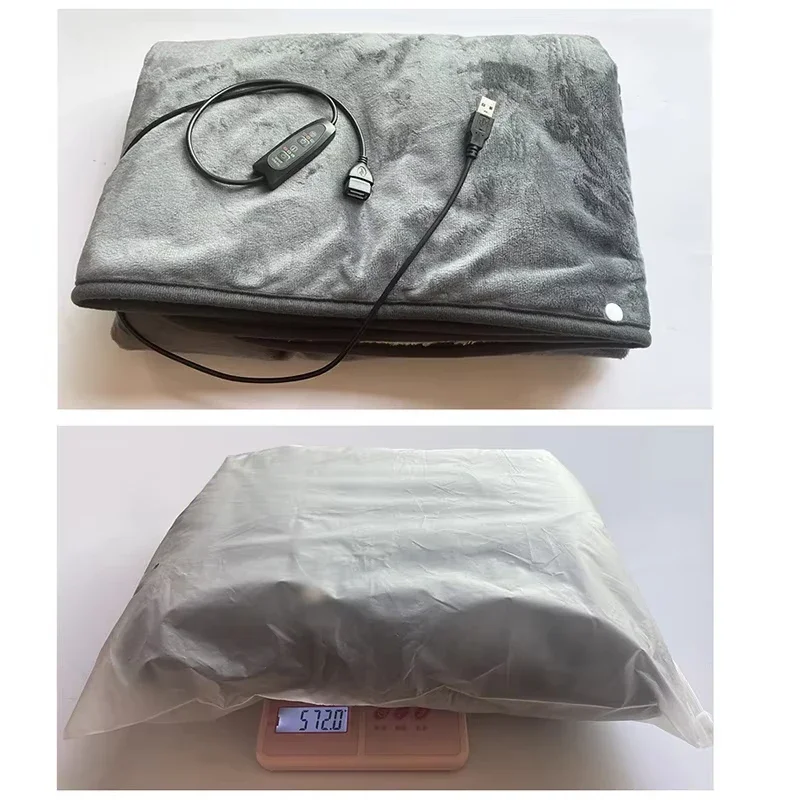 Winter USB Electric Heated Blanket Heating Levels Fleece Heated Blanket Portable Flannel Blanket Quickly Heated Cape Pad Warmth