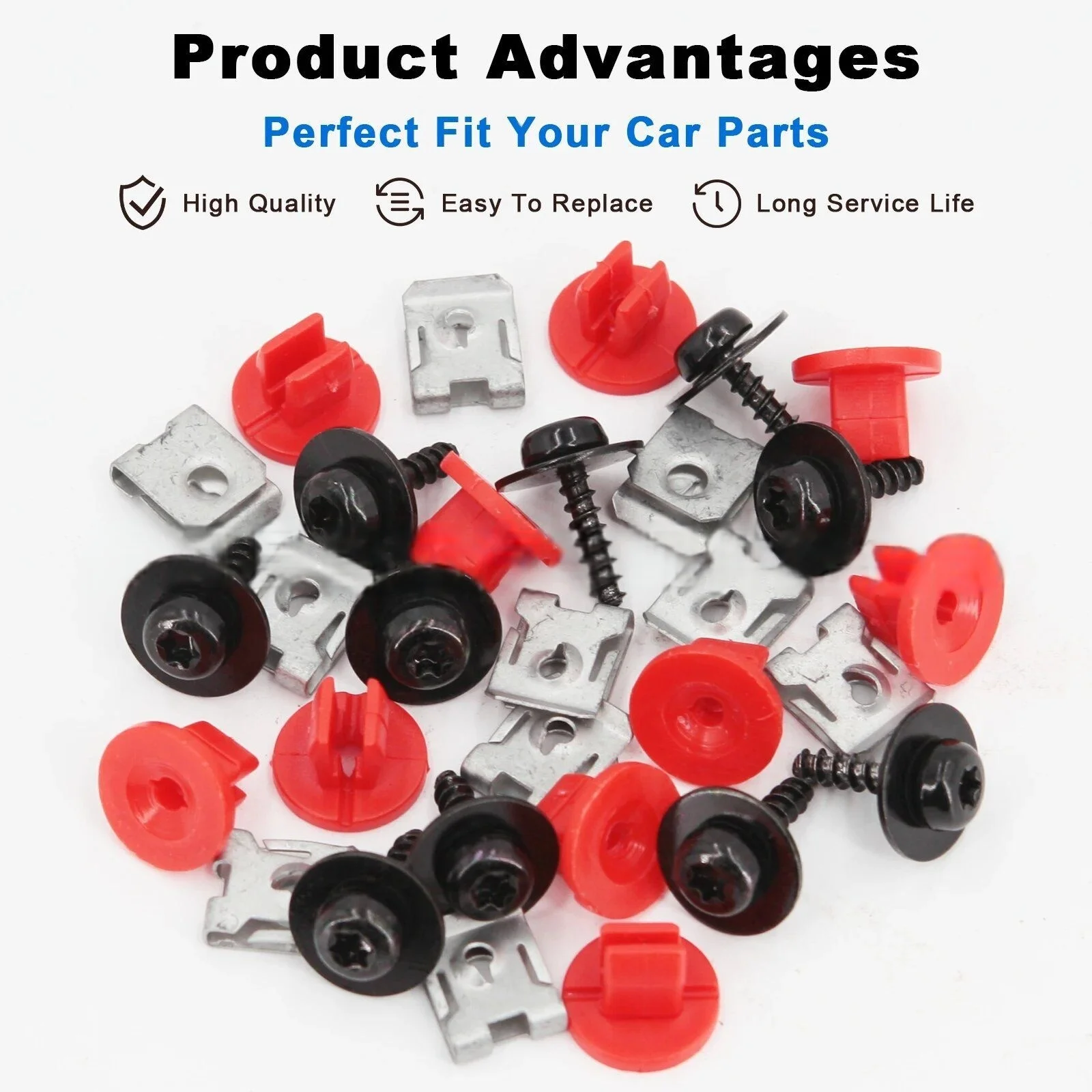 

130Pcs Car Under Engine Cover Undertray Bolt Fastener Clip For Ford Focus Fiesta ST RS W713297-S300 Car Interior Accessories