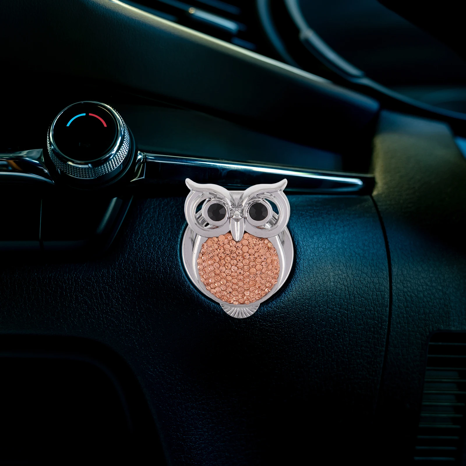 

Cute Owl Shaped Rhinestone Car Engine Button Cover Push To Start Protection Guard Durable Scratch Resistant Universal Fit For