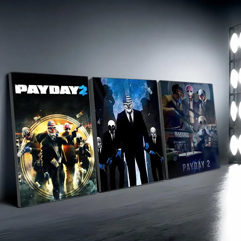 Game P-payday 2 Poster Vintage Wall Art Aesthetic Room Decor Print Living Room Bedroom Home Decoration