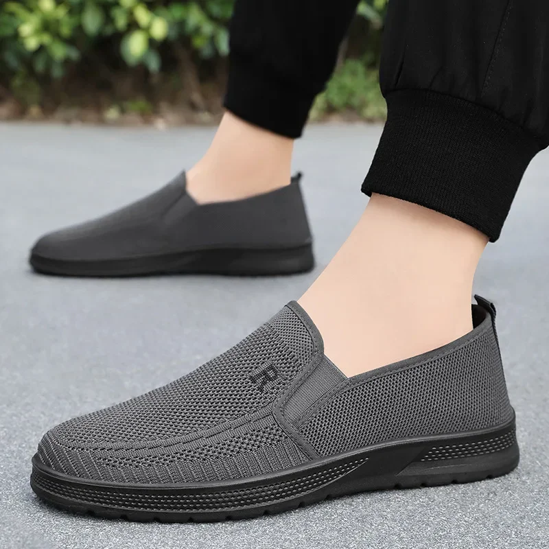 Summer 2024 New Lightweight and Comfortable Men's Shoes One Step Shoes Old Beijing Resting Cloth Shoes Men's Style