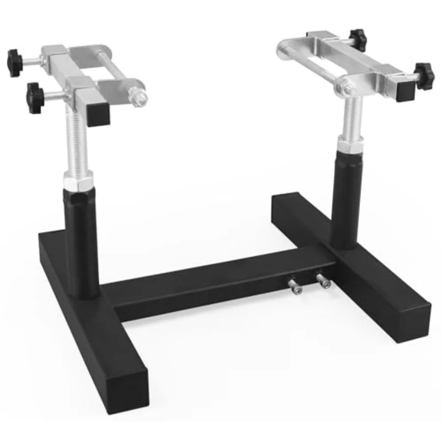 

YHMOTO Сверхпрочная регулируемая подставка для мотоциклетного двигателя для ремонта автомобильных двигателей, вращение на 360°, прочная стальная конструкция, черная