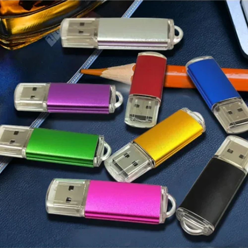 10 STKS/PARTIJ Mini Metalen USB Flash Drive 128 GB 100% Real Capaciteit Memory Stick 64 GB Gratis Sleutelhanger Pen Drive 32 GB Relatiegeschenk