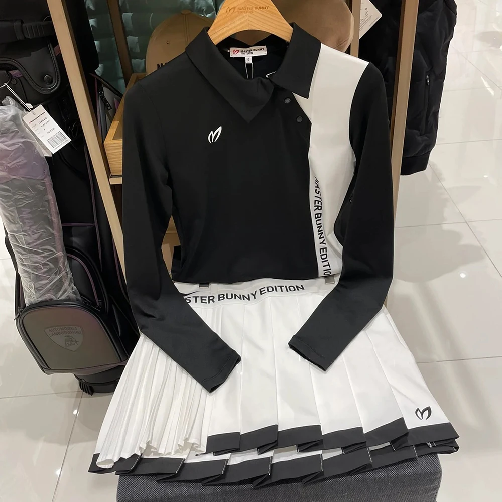 

Women's Golf Long-Sleeve Set with Short Skirt Sporty Comfort Stretch Tennis Wear Skirt Pants Versatile Tennis Skirt Pants