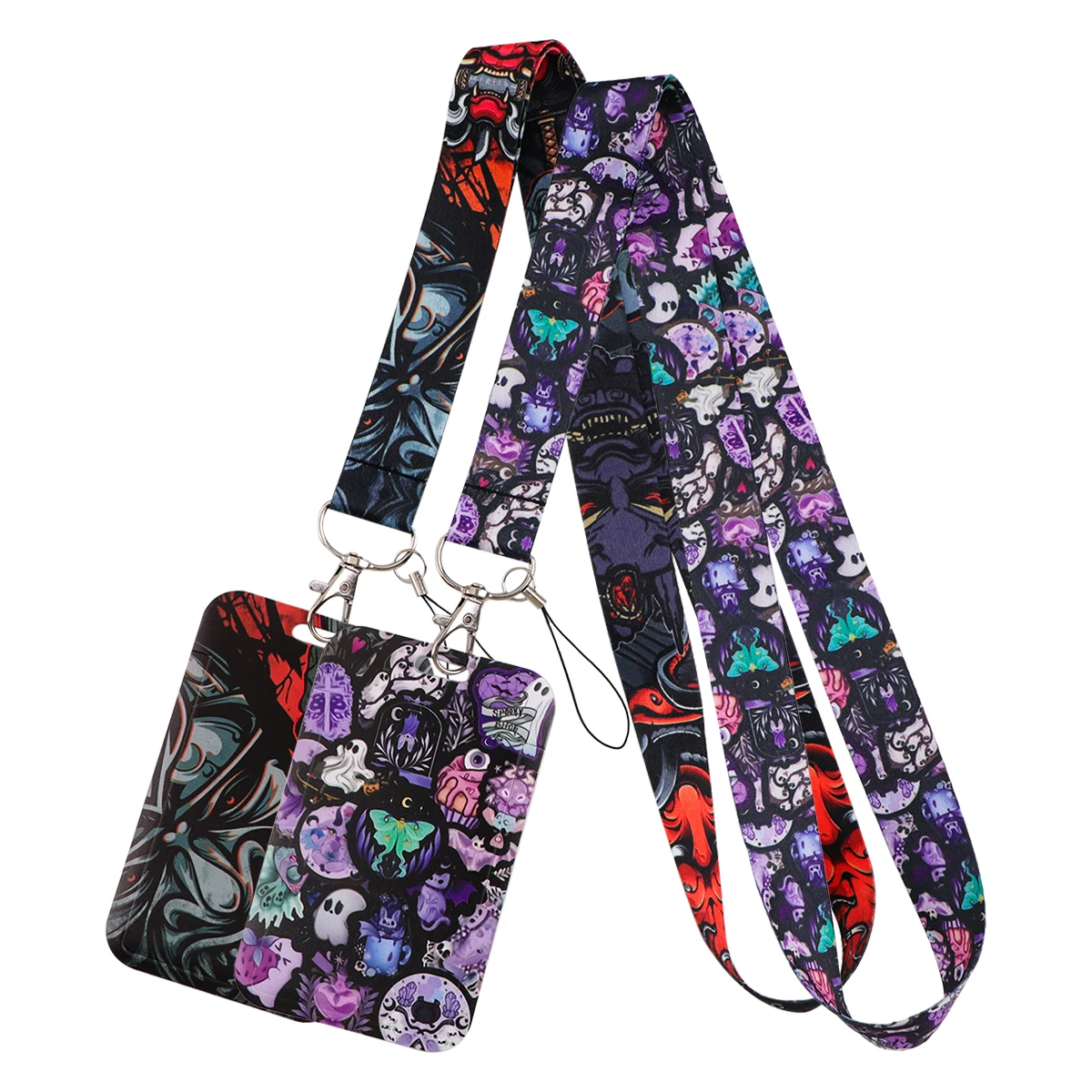 مرعبة شبح الحبل الرقبة حزام المفاتيح ملصق بطاقة الهوية غطاء شارة حامل الهاتف المحمول شنق حبل كيرينغ اكسسوارات الهدايا #1