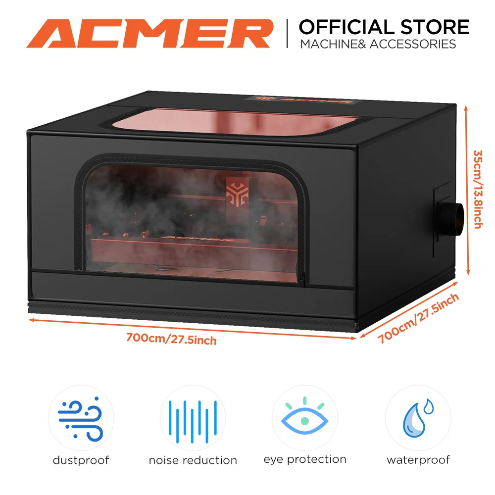 ACMER R10 Laser Engrave Machine Enclosure Laser Protection Vent Fireproof and Dustproof Protective Cover For laser engraving