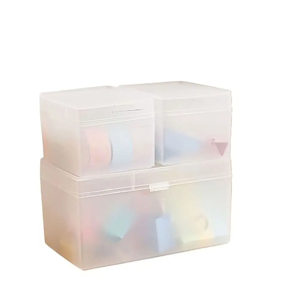 With Cover Frosted Storage Box Multifunctional Dustproof Stationery Organizer Plastic Large Capacity Storage Cube Desktop