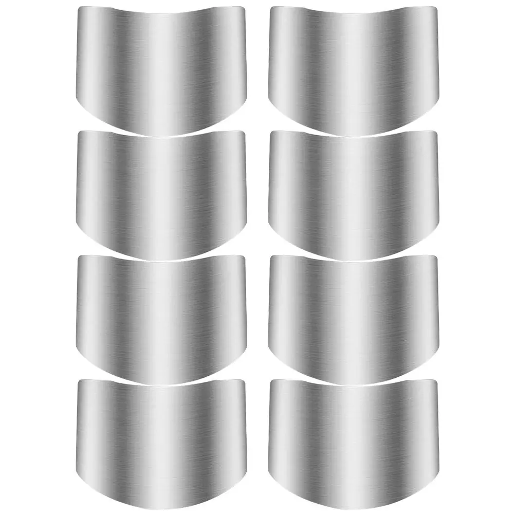 

8Pcs Finger Protector Set Stainless Steel Kitchen Hand Guards Safe Slicing Cutting Dicing Protectors Reusable Finger Shield