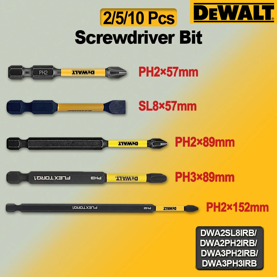 DEWALT Screwdriver Bit PH2/PH3/SL8 57/89/152mm Power Tool Accessories DWA2SL8IRB/ DWA2PH2IRB/ DWA3PH2IRB/ DWA3PH3IRB/ DT7800T view 2
