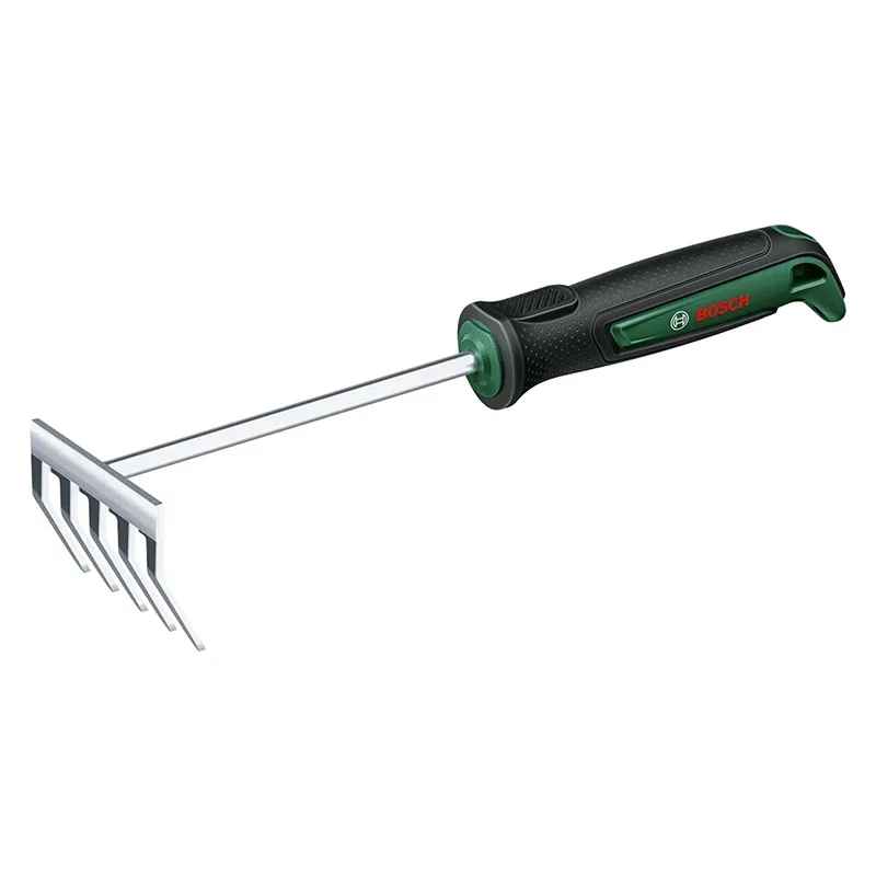 Bosch Hand Rake Ergonomic Design Soft Grip Handle Garden Hand Tools for Raking Weeding Clearing Garden Waste Debris