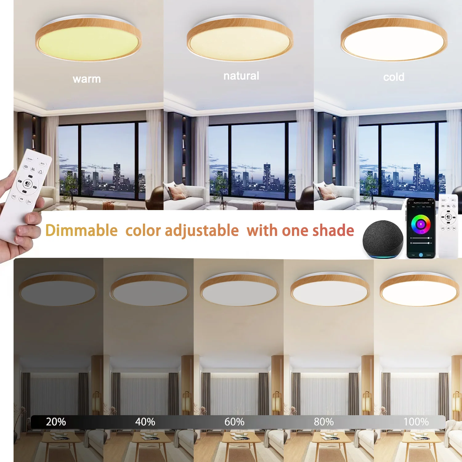 Imagem -03 - Luces de Techo Led Inteligentes Modernas de Wifi Con el Presidente de Bluetooth Compatible Con Alexa Google Home para la Sala de Estar Del Dormitorio de la Muchacha Del Niño as