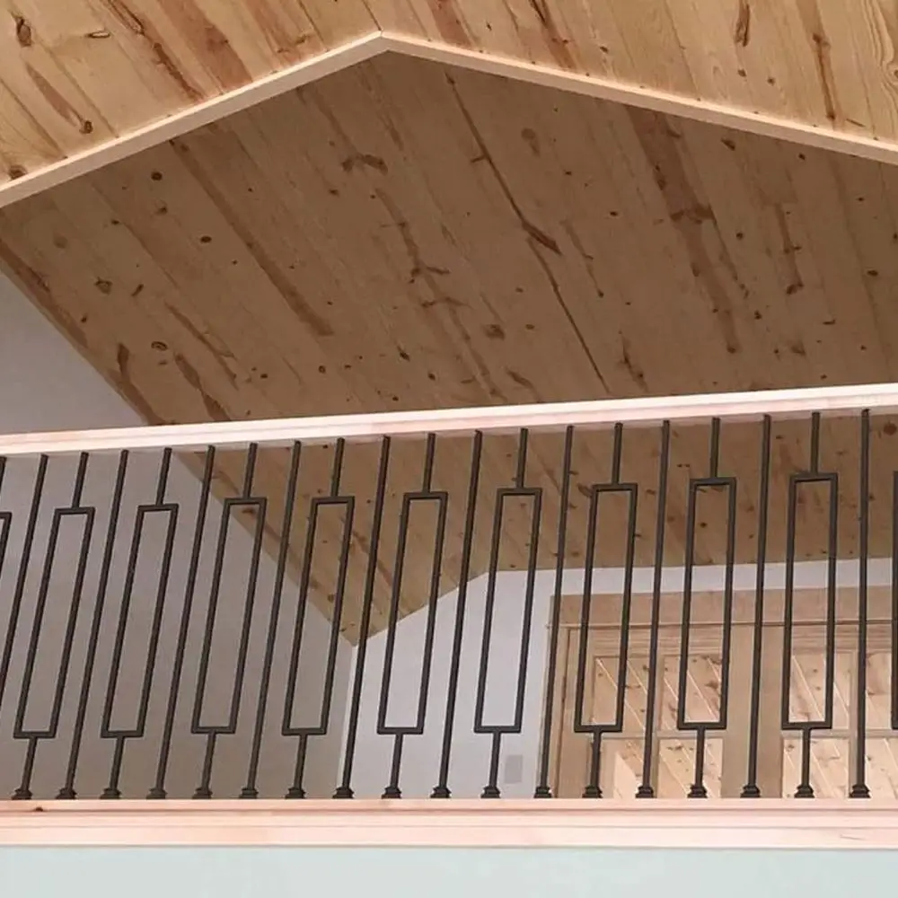 مجموعة مكونة من 10 درابزينات معدنية مزخرفة لدرابزين سطح السفينة، ومغزل حديد مجوف مقاس 1/2 بوصة، ولمسة نهائية من الساتان باللون الأسود