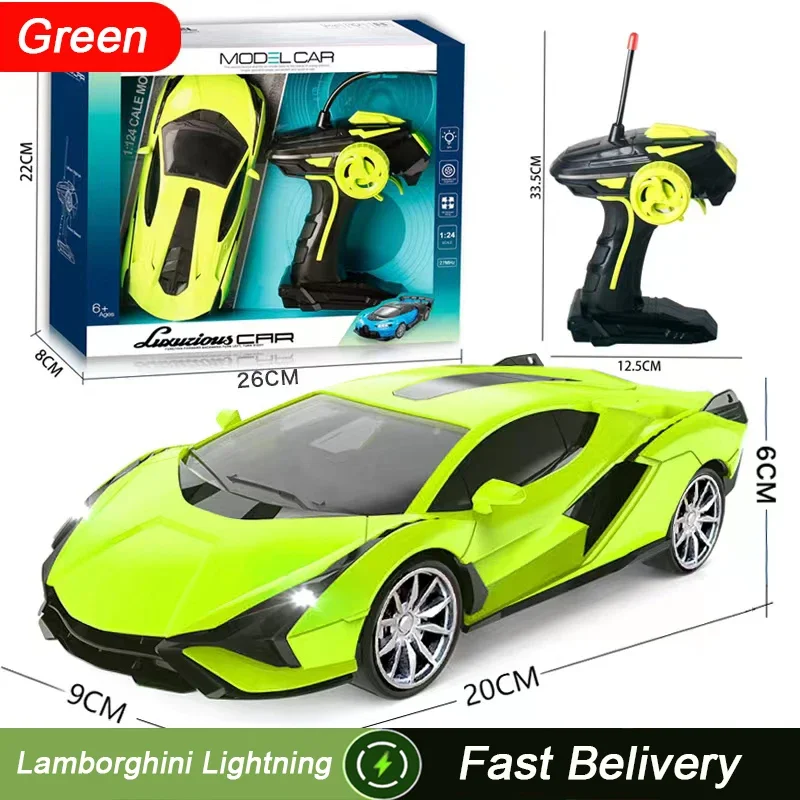 1:24 Children's Four-Way Remote Control Chargeable Car Simulation Drift Car Model Super Racing Ornaments For Christmas Children