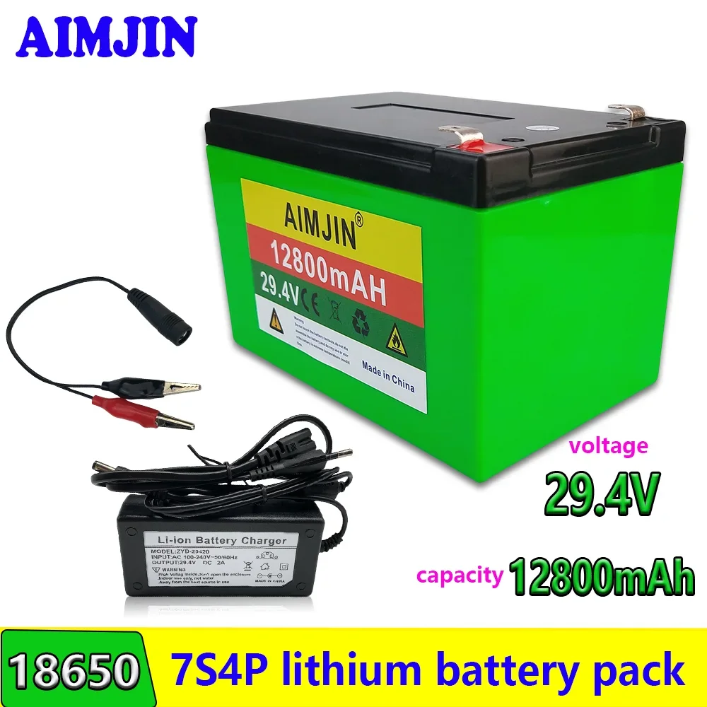 

7S4P 29.4V 12800mAh Li-ion Battery High-power 18650 Battery Pack Built in BMS High-power Suitable for Various Devices