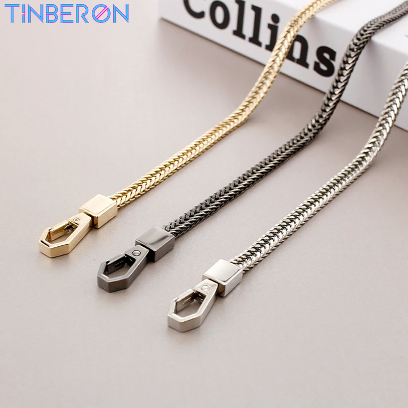 TINBERON Snake Bone Chain Gold/Silver/Gun Black Bag Strap Replacement Metal shoulder Straps Crossbody Bag Chain Bag Accessories