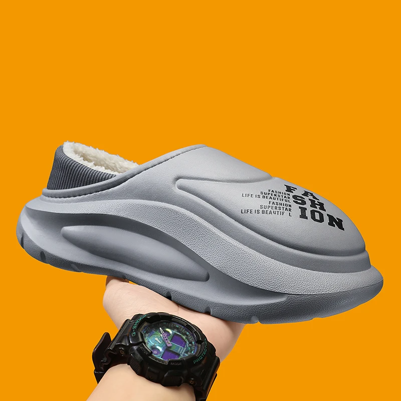 

Зимние мужские и женские теплые тапочки, уличные хлопковые тапочки, домашняя нескользящая обувь, мужские теплые плюшевые тапочки для спальни, размеры 36-45