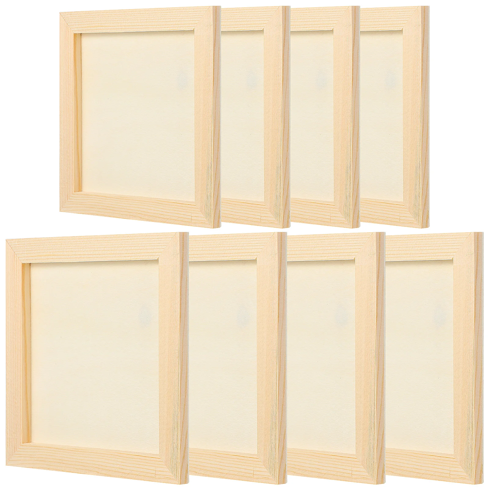 

8 Pcs Square Wooden 12x12cm 15x15cm Craft Kids Clay Project Kindergarten Display Frames Painting for Craft