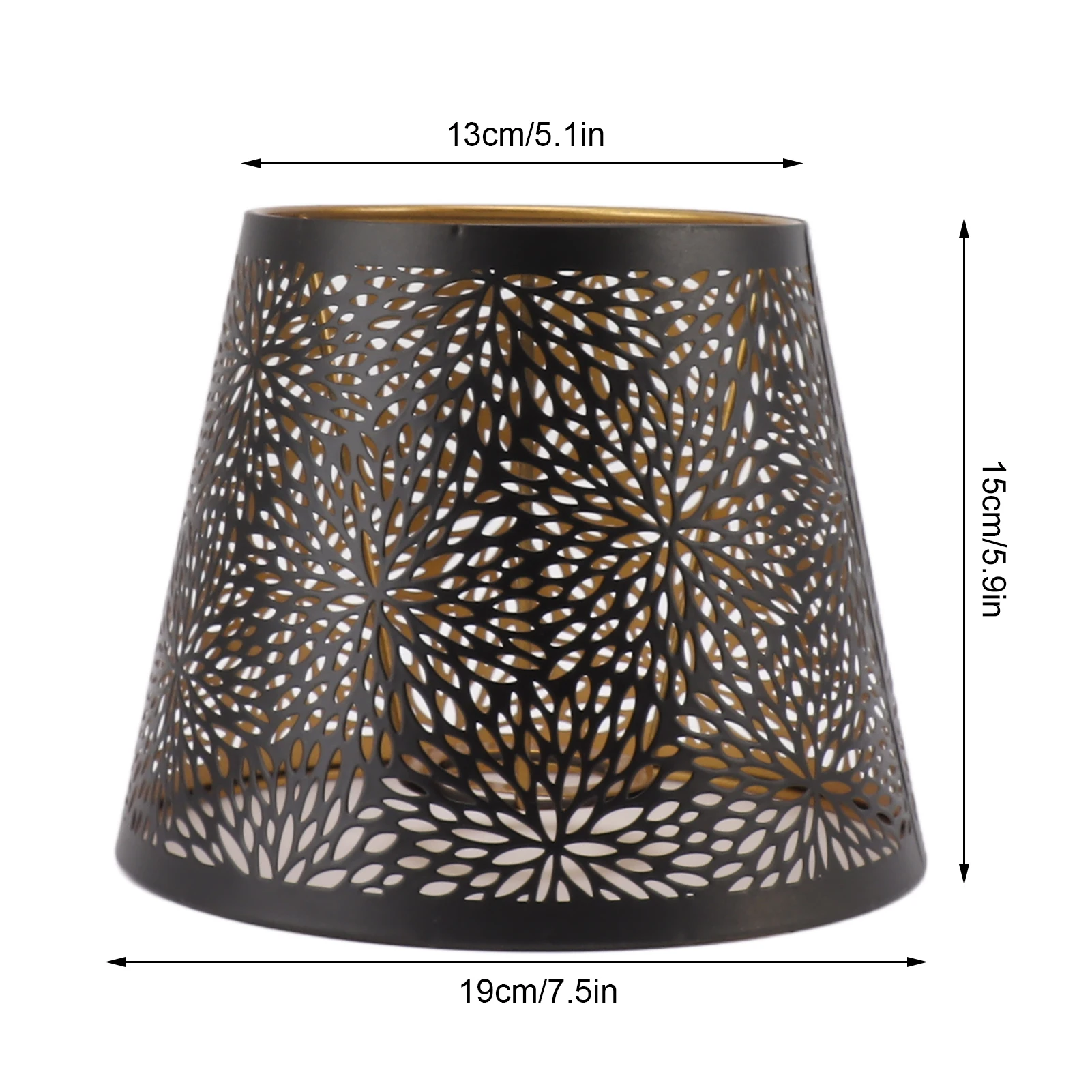 E26 E27 Metal Lamp Shade Forest Tree Style Hollow Out Iron Decorative Lampshade Cover with Inner Gold Pattern for Bedroom