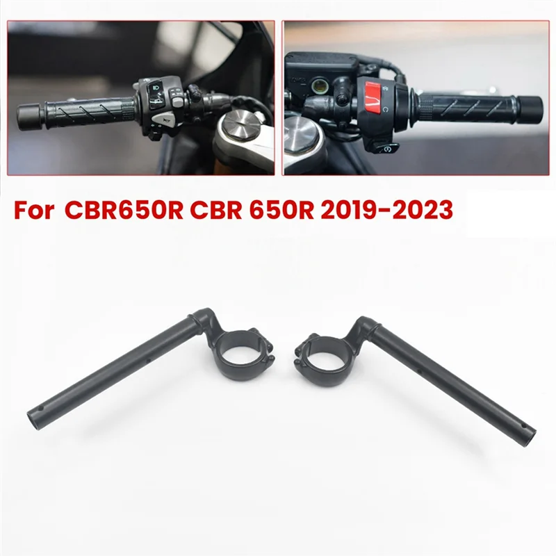 Dependable-Motorcycle Black Handle Bar Clip-On Fork Tube Handlebars For Honda CBR650R CBR 650R 2019-2023