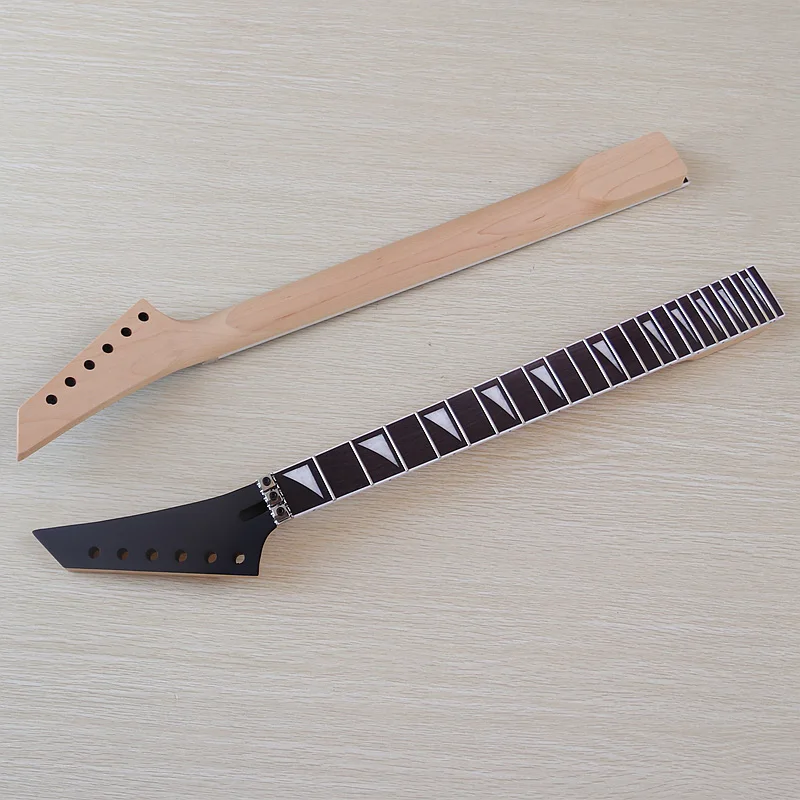 24-Bündiger 6-Saiten E-Gitarrenhals aus Kanadischem Ahorn mit Sattelverschluss und Weißer Muscheleinlage, Ersatzteil für Gitarren