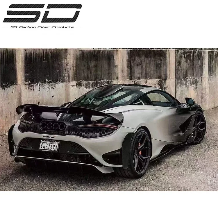 New Arriving Fiberglass Front Bumper Lip Rear Spoiler Side Skirts 765LT Style Body Kit For Mclaren 720S