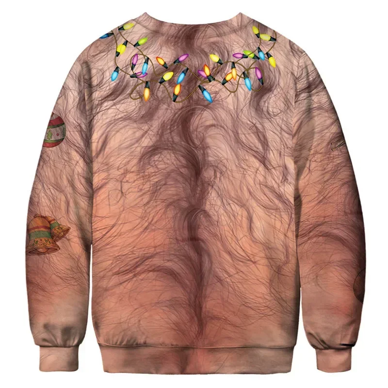 Kersttrui Nieuwigheid Grappige oplichtende lelijke kersttrui voor mannen en vrouwen 3D-printen Pullover Jumpers Warme trui