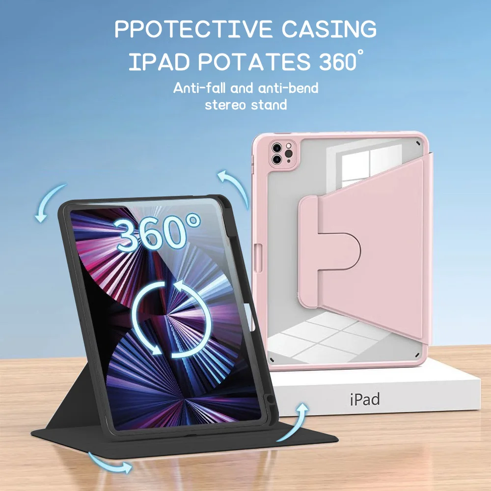 Multi-Angle 360 Rotation Tablet Protective Shell for Apple iPad Pro 13 2024/2025 10th 2022 11th 2025 10.9 inch Air 11 2024 2025