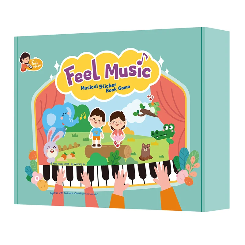 Piano Music Theory Sticker Book Reusable Music Quiet Book Musical Sticker Book Game,Early Music Education Toy for Beginner