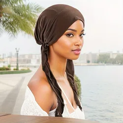 Turban Hat Arc Hat Solid Color Turban Hat Muslim Women's Hat Long Tail Hat Fashion Head For Women