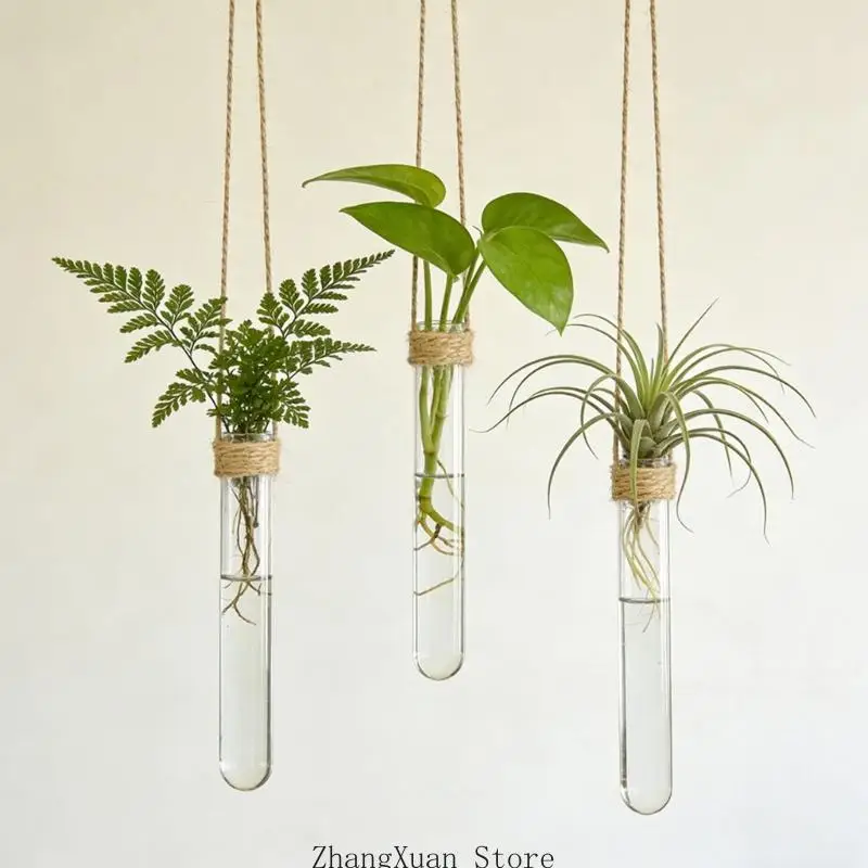 Elegant Hanging Water Culture Flower Pot With Transparents Acrylic Tube 3XUF