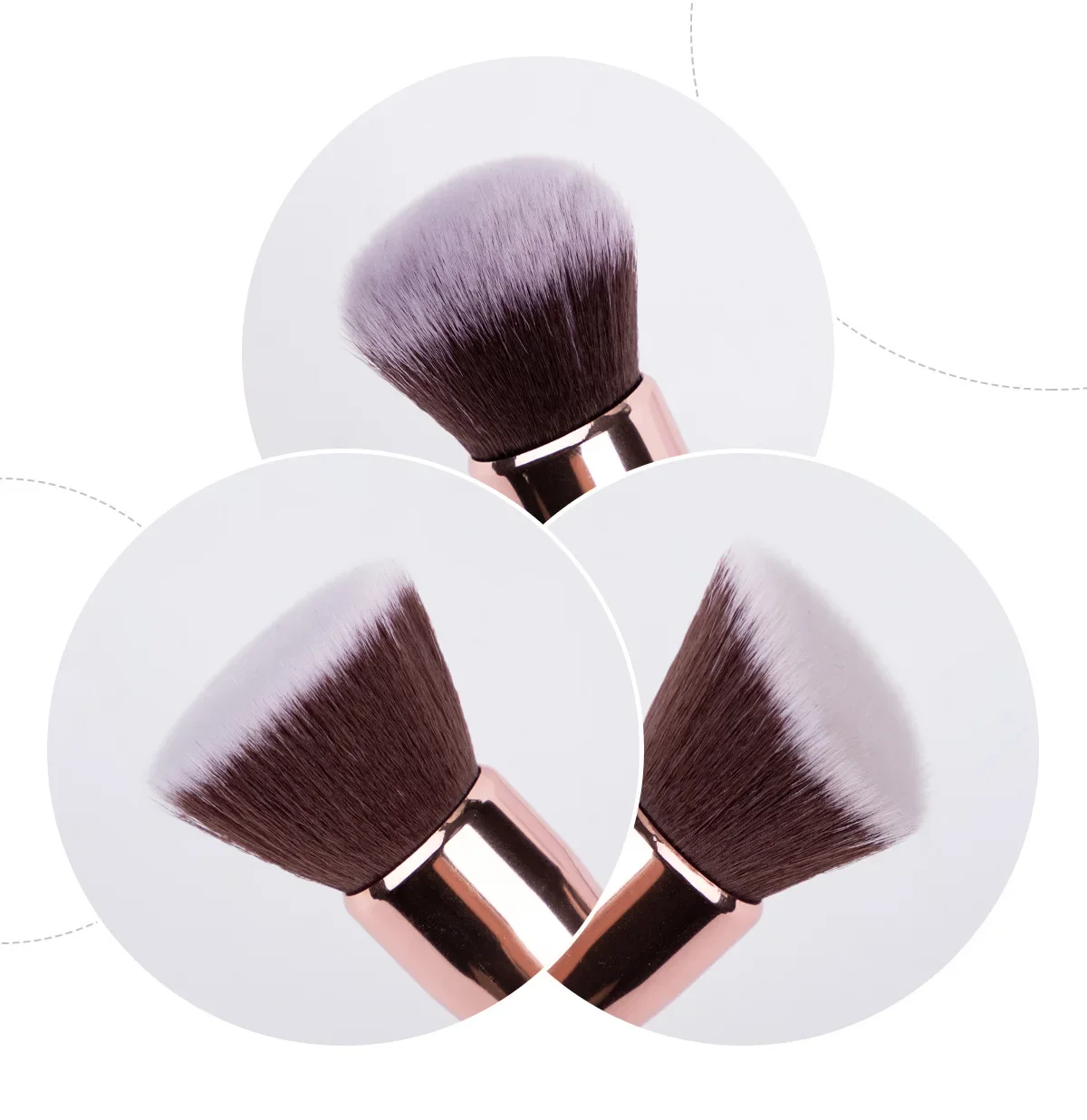 1pc Makeup Brush Round Head Loose Brush Flat Head Foundation Blush Brush Oblique Head Contour Brushes Make Up Beauty Tool