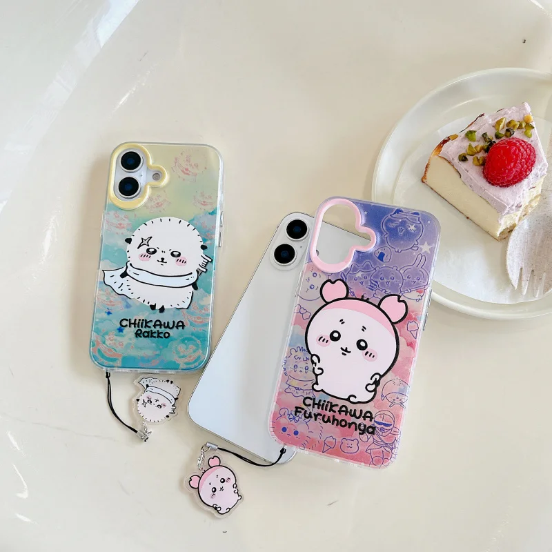 Kawaii Cartoon Chiikawa Phone Case for iPhone 18 Pro Max 17 16 Plus 15 14 13 12 Rakko Shisa Kurimanju Furuhonya Shockproof Cover