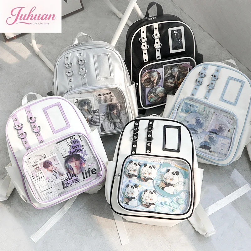 Japanese Original Daily Casual Transparent Backpack Two-dimensional Ba Chi Campus College Style School Bag Lta Bag for Women