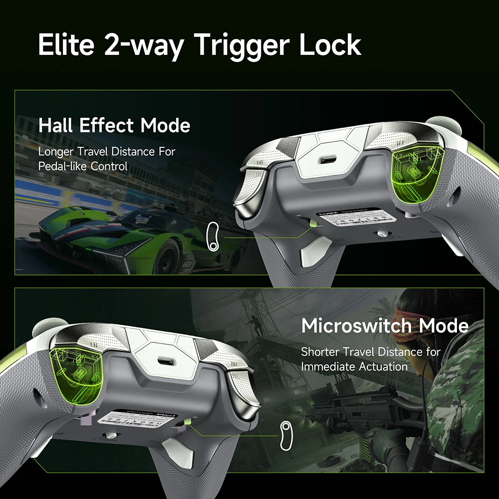 وحدة تحكم EasySMX D10 بلوتوث RGB لوحة ألعاب لاسلكية للكمبيوتر/التبديل/الهاتف/البخار، عصا التحكم TMR، تأثير القاعة