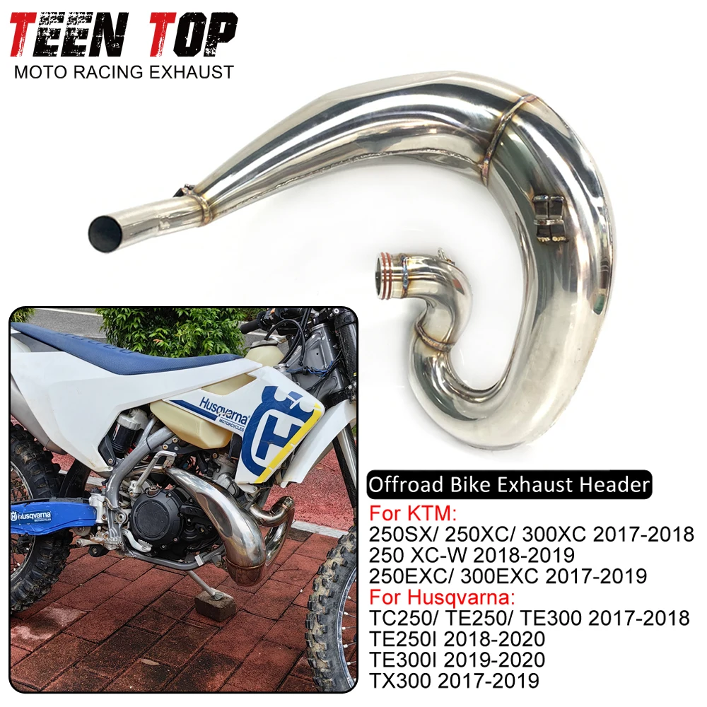 250/300EXC Exhaust Header 2017-2019 Stainless Steel Dirt Bike 30mm Exhaust Elbow For KTM 250SX/250XC/300XC/250XC-W Moto Tube