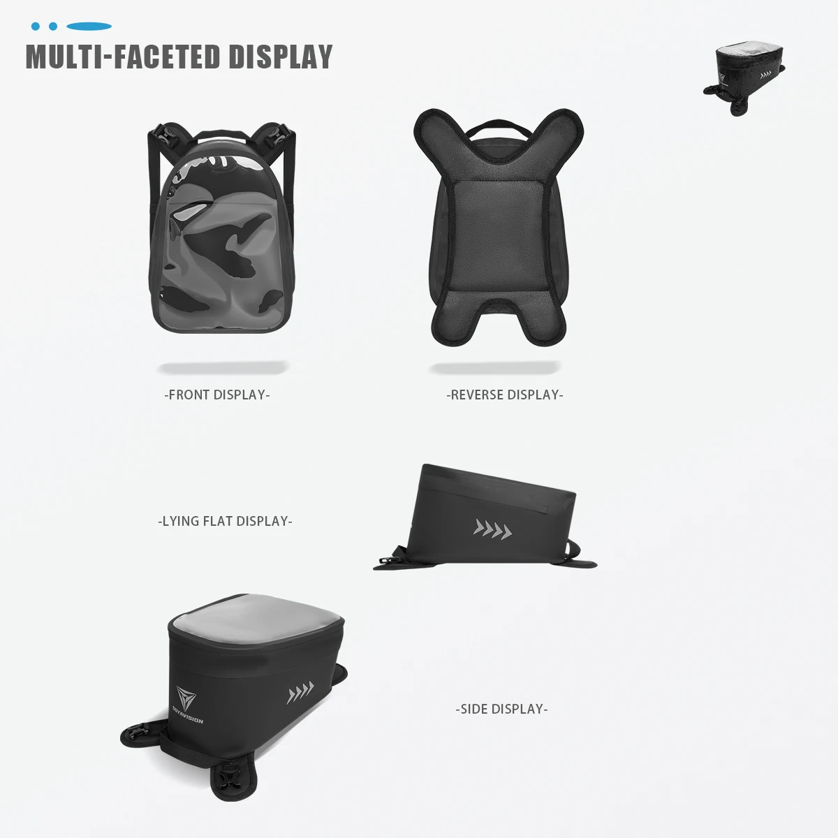 Magnetic Tank Bag Navigation Motorcycle Dry Waterproof Fuel Tank Bag Universal Cafe Racer Card Phone Tool Backpack Portable