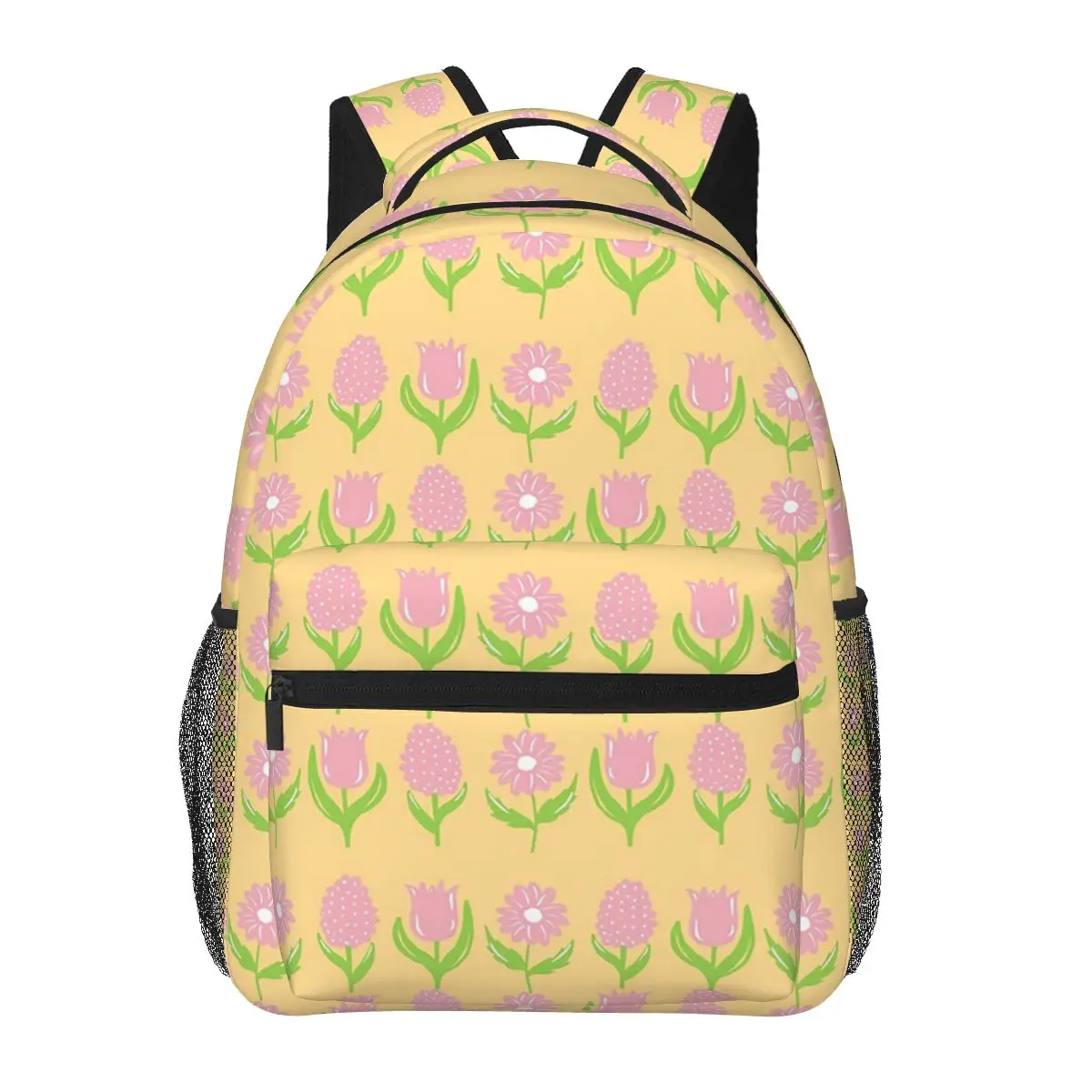 

Printable Flower Tulip Vector Spring Floral Backpack Hot Sale Daypack Kids BookBag School Bag Shoulder Bags for Men Women