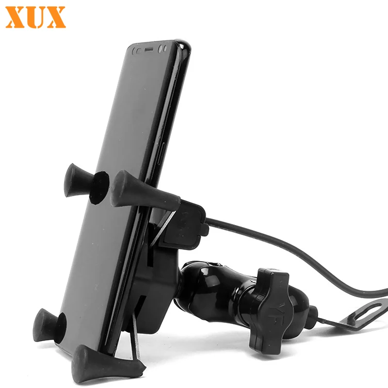 

Universal Motorcycle Mobile Cellphone Smartphone Mount Holder Waterproof with USB Charger 360° Rotation Motorcycle Phone Holder