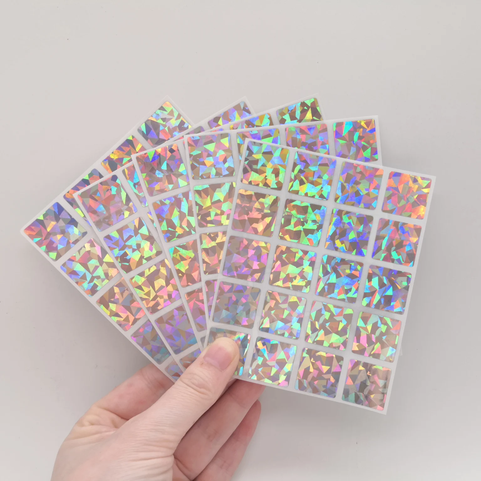 200pcs Scratch Off Stickers 20x20mm square Shape Diamond laser  Color Blank For Secret Code Cover Home Game Wedding Message