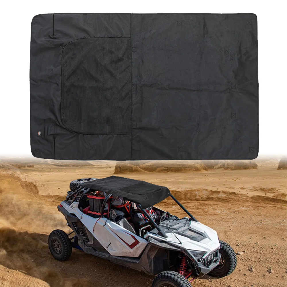 

UTV Top Roof 1680D Black Water-resistant Compatible with Polaris RZR PRO XP 4 2020 2021 2022 2023 4 Seater Soft Roof UV Protect